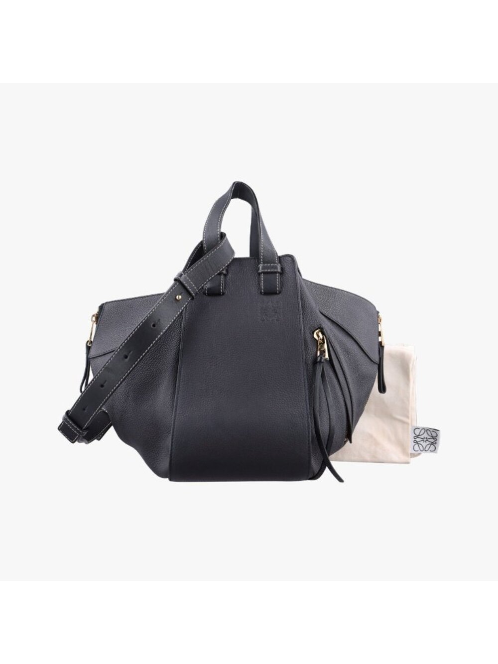 Loewe Hammock Black Leather Shoulder Bag